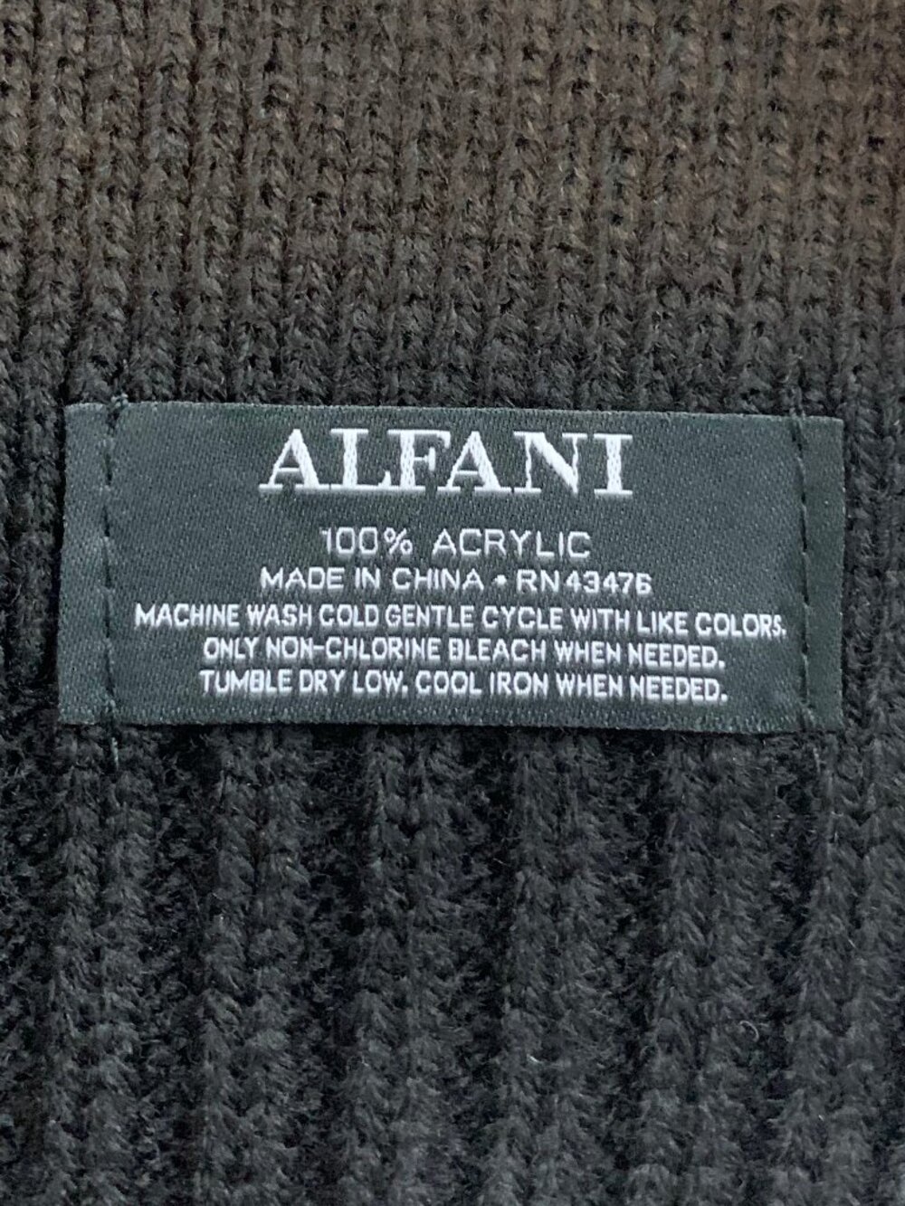 Alfani Men's 100% Acrylic Knit Space-Dyed Scarf, Black, One Size - Picture 4 of 4